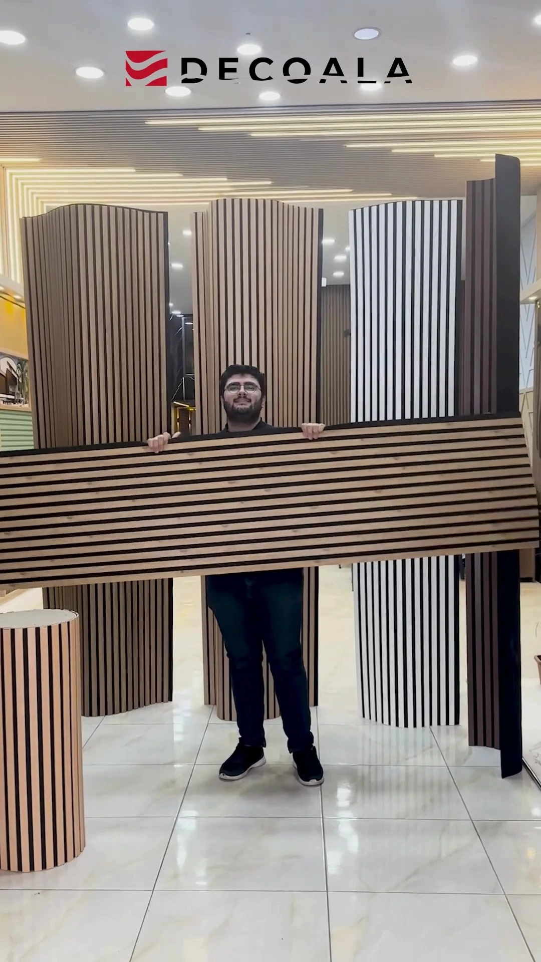 Mdf Ahşap Akustik Duvar Paneli 60x275 Cm - Siyah
