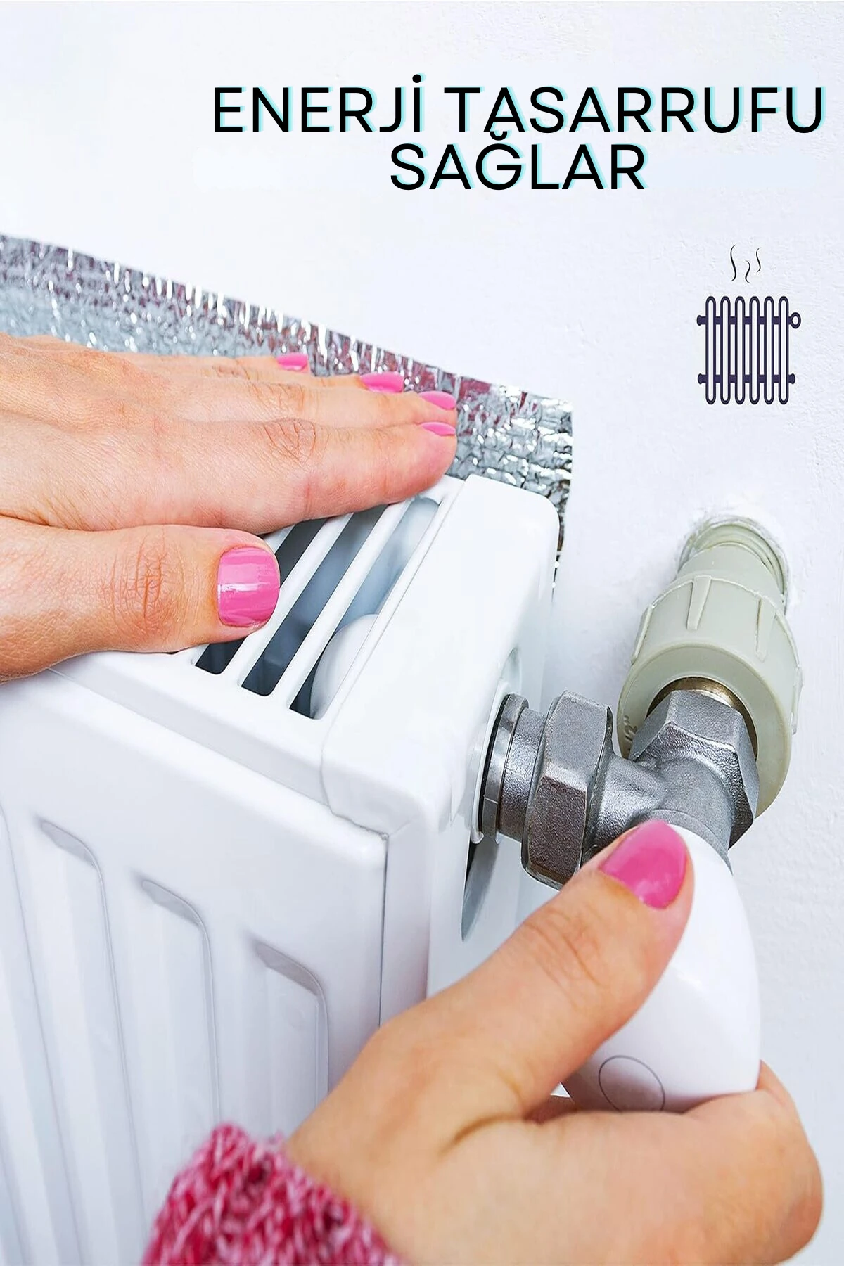 10 Adet Petek Radyatör Arkası Folyo Plaka Kalorifer Arkalığı Alüminyum Isı Yalıtım Folyosu Şilte