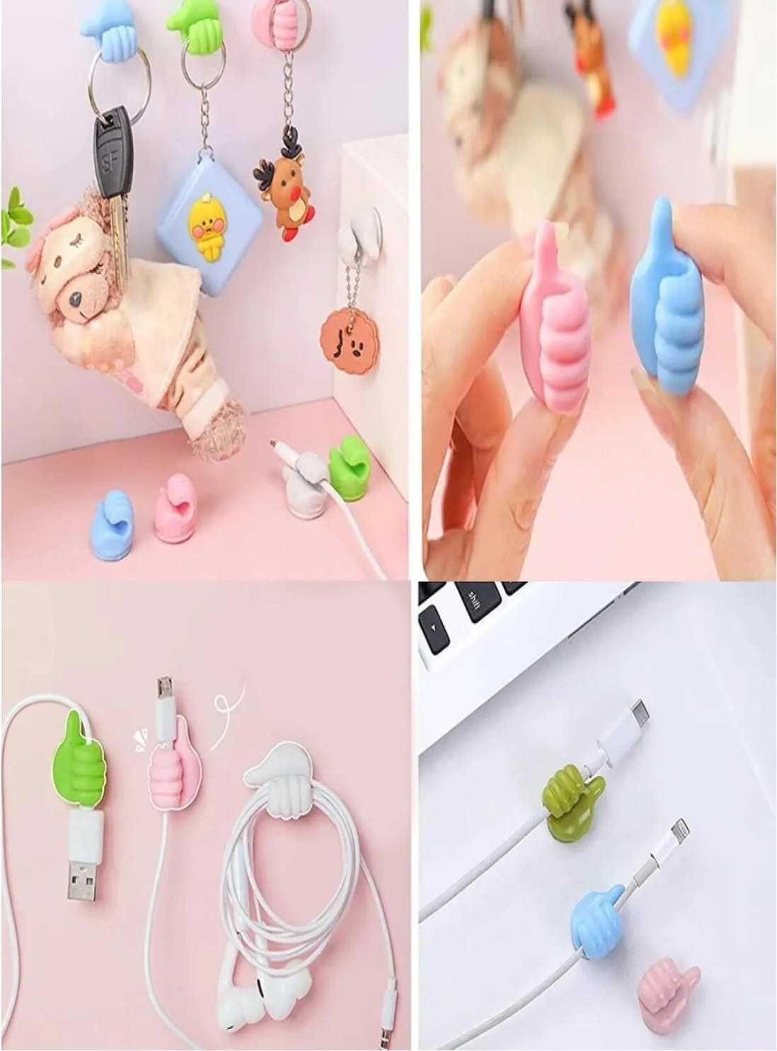 Yapışkanlı Mini Askılık ve Kablo Tutucu 10 Lu Gkh