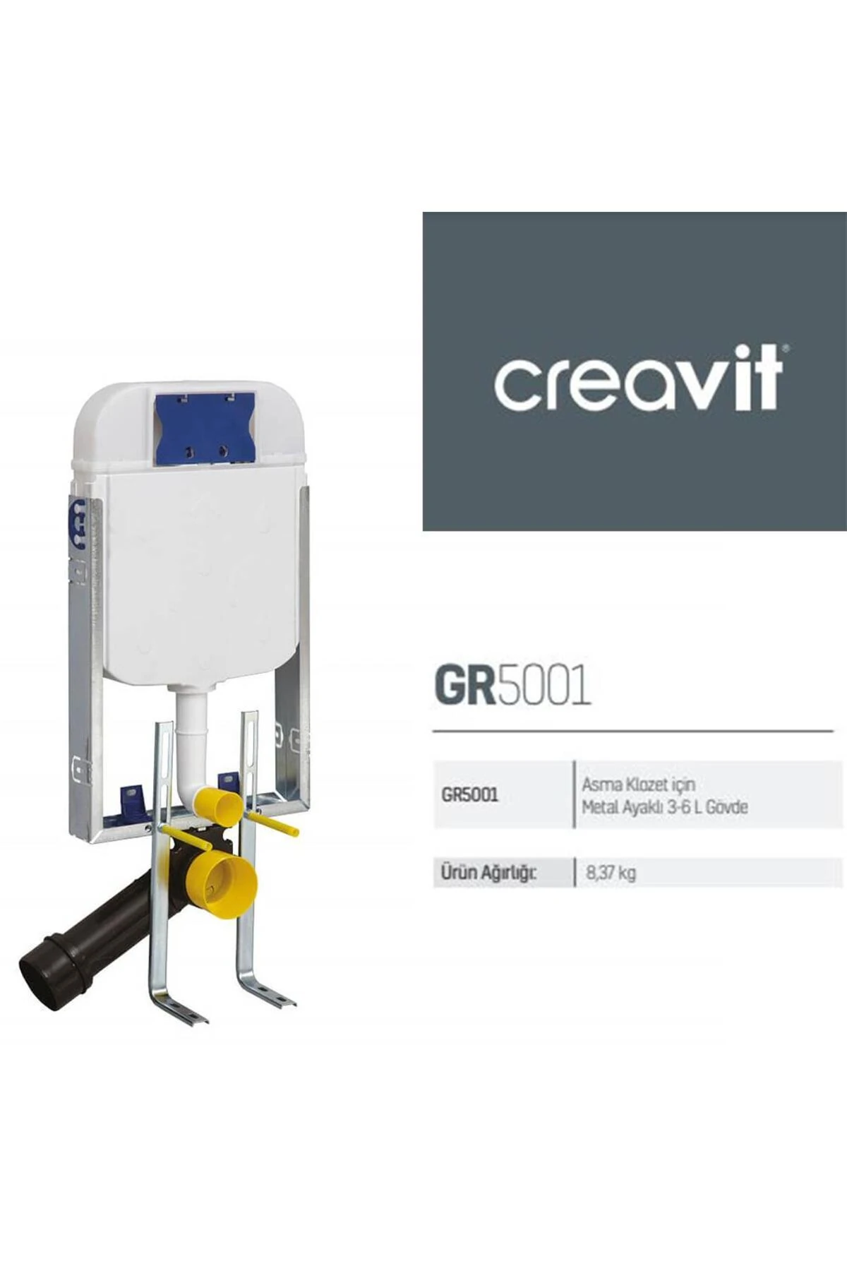 Gömme Rezervuar A. Klozet İçin+Ufo Kumanda Paneli+Ara Musluk