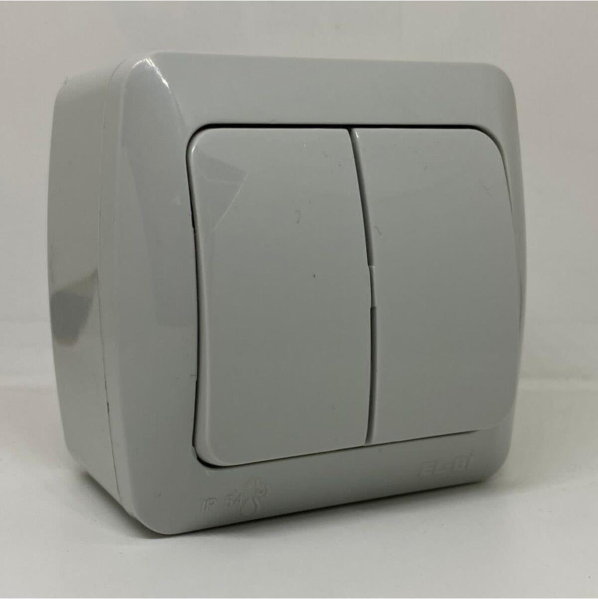 Eva Komütatör Ikili Anahtar Priz Nemliyer Sıva Üstü Gri