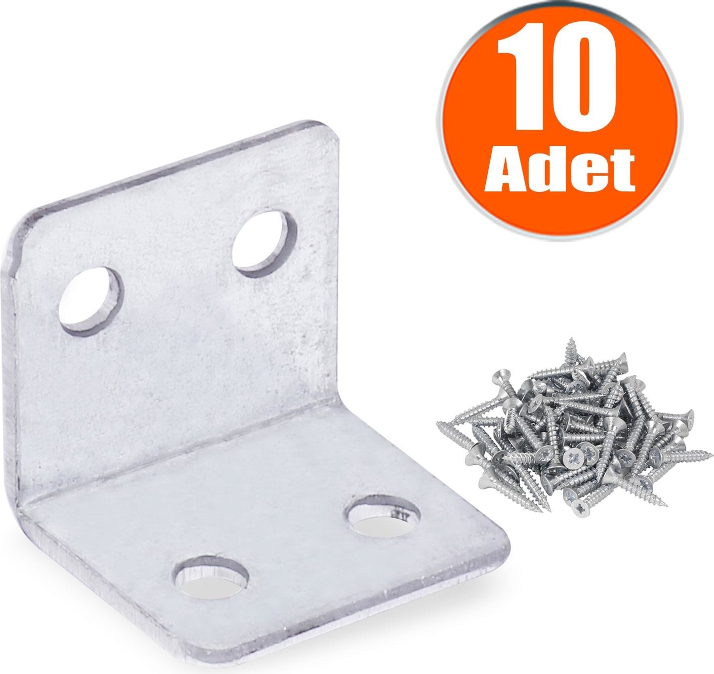 Mobilya Dolap Köşe Bağlantı Sabitleme L Demir Gönye 25x25x30 mm (10 ADET)