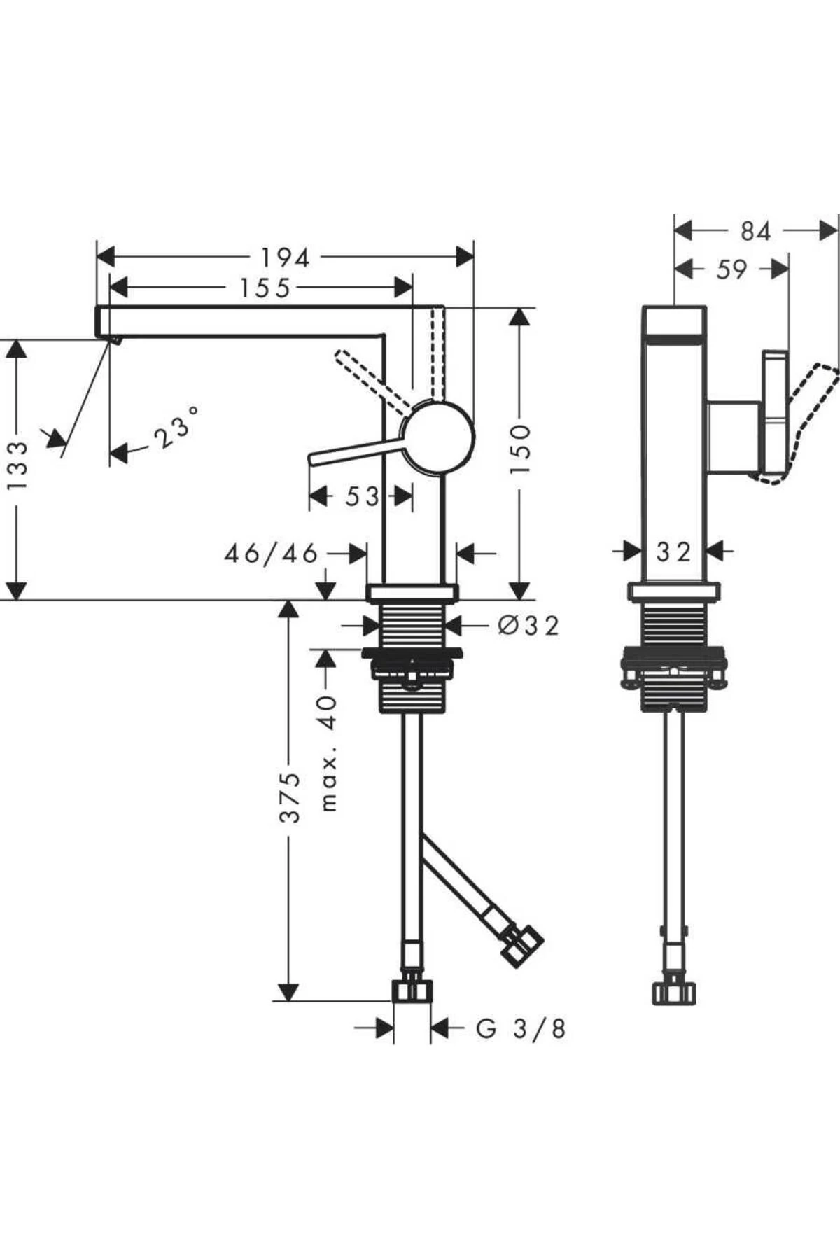 Tecturis E Tel Kollu Lavabo Bataryası 110 Fine CoolStart