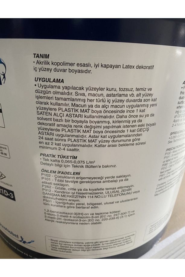Mat Plastik Siyah Boya 15 Lt (hazır Renk)