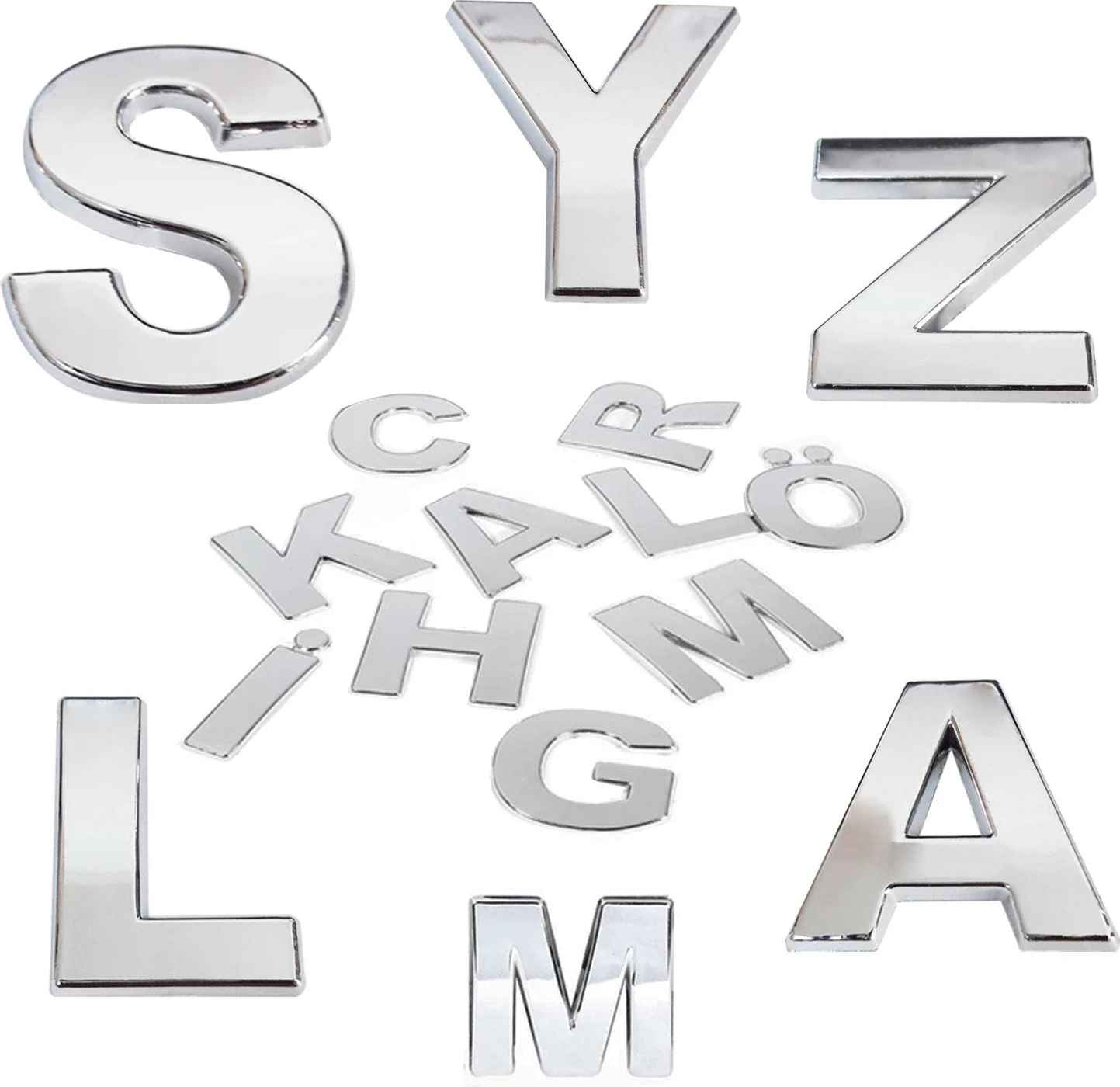 Yapışkanlı Harf 8.5 cm Parlak Krom Kapı Oda Posta Kutusu N Harfi