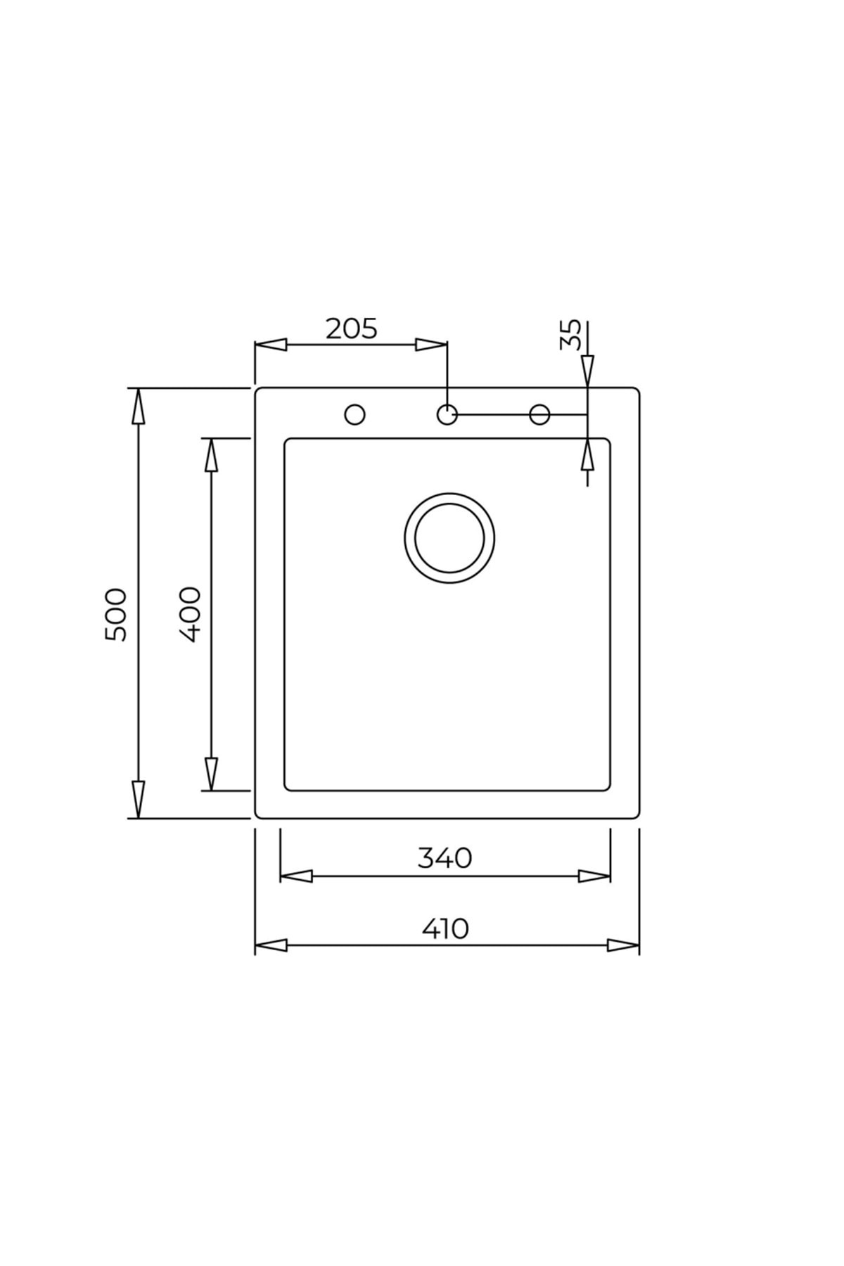115230014- Forsquare 34.40 Tg Arctic White Granit Eviye