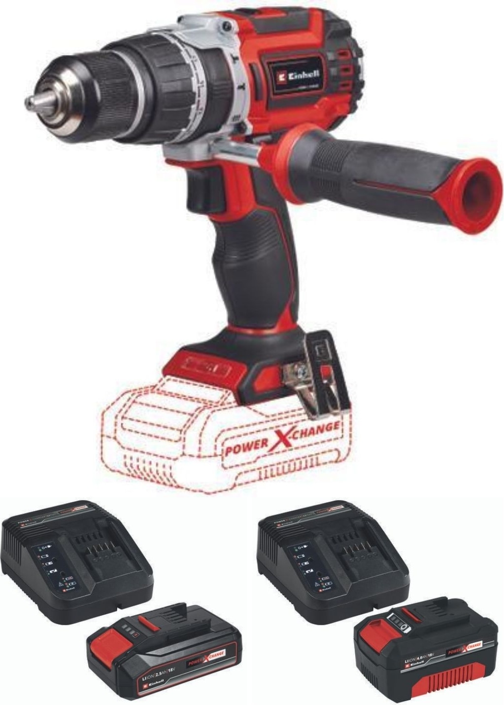 EİNHELL Tp-Cd 18/60 Li-I Bl 2.5AH+4.0AH Kömürsüz Darbeli Vidalama Matkap