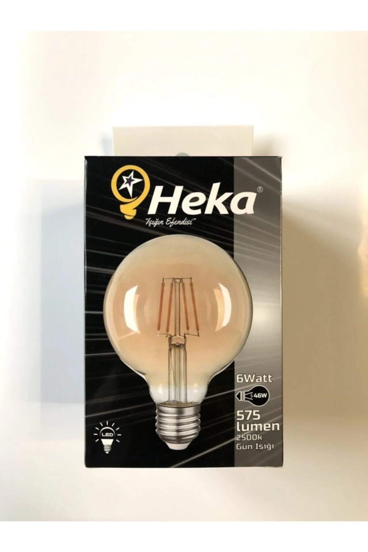 Dekoratif Yuvarlak G95 Globe Model 6w Rustik Led Ampul E27 Normal Duylu Amber Rengi