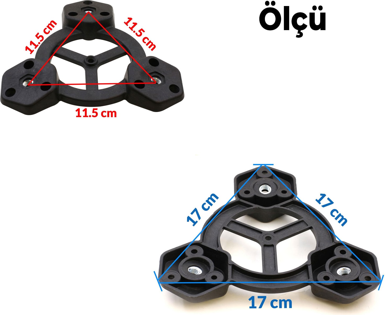 Sehpa Ayak 3'lü Takımı 40 cm Silindir Mobilya Ayağı Aksesuar Ayakları Kahverengi Boyalı Doğal Ahşap