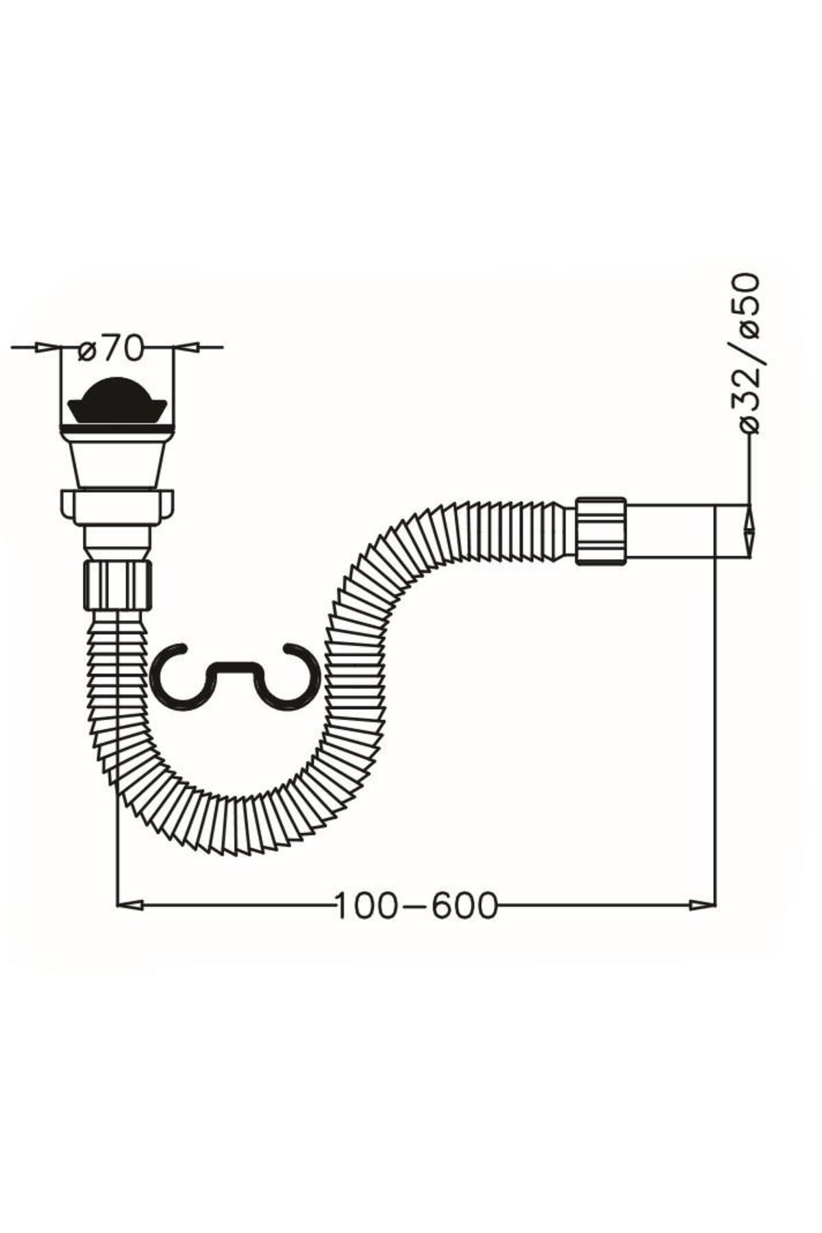 Körüklü Lavabo Sifonu (Ø50) 50607