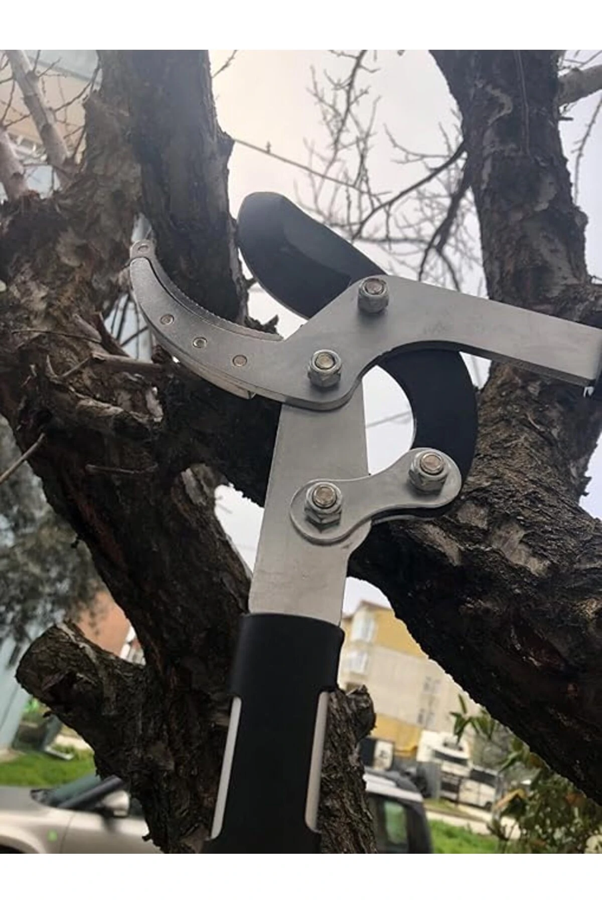 Uzatmalı Dal Budama Makası 5cm Ağız Çelik Bıçaklı Ayarlanabilir Sap Uzayan Kollu Makas