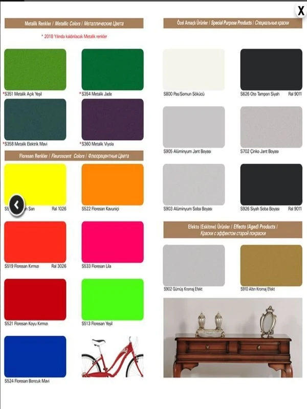 Metalik,florasan,akrilik Sprey Boya