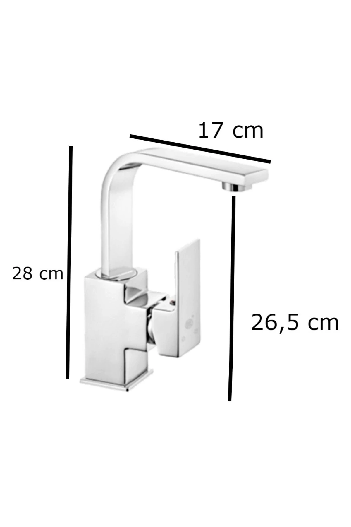 Ar Melia 5 Yıl Garantili Köşe Borulu Krom Pirinç Lavabo Bataryası