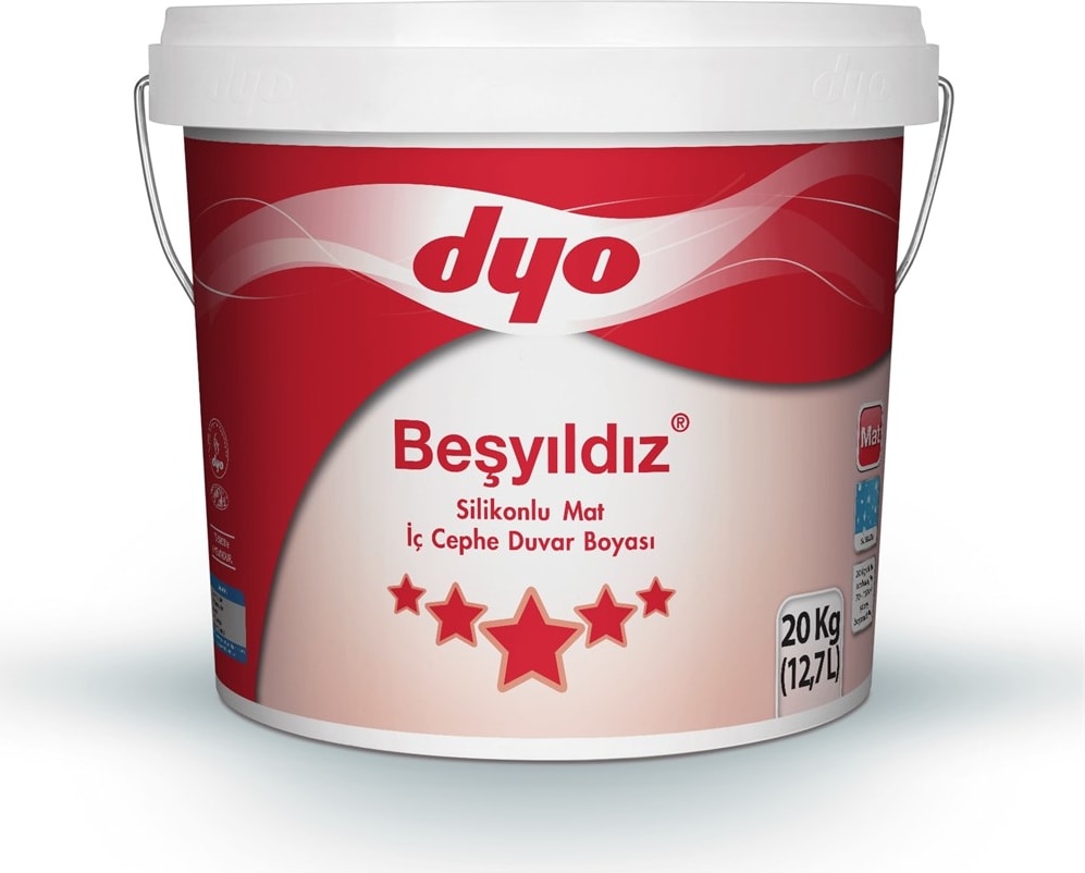 Beşyıldız Silikonlu Mat Iç Cephe Duvar Boyası 20 kg Renk:yeni Fil Dişi KOD:2914
