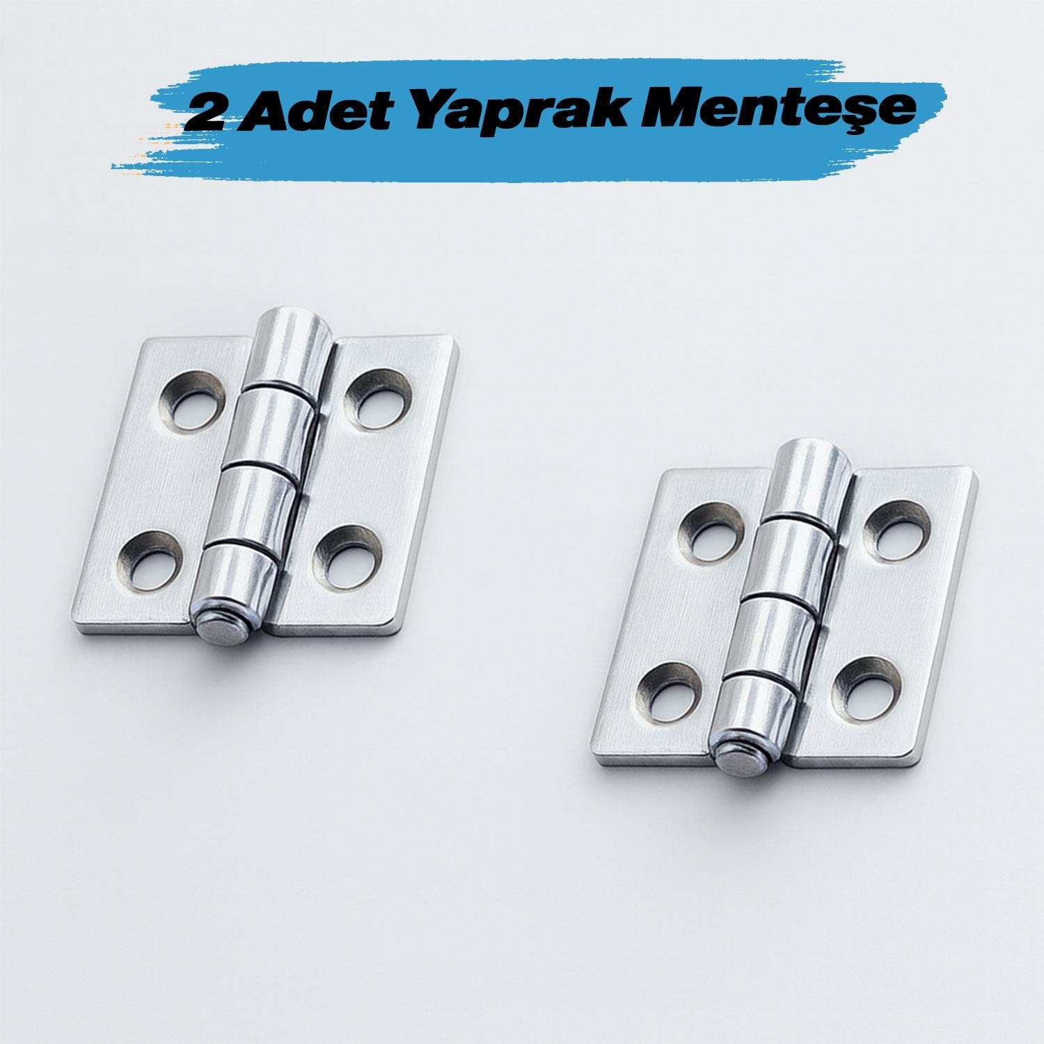 Metal Yaprak Menteşe Gümüş 30X30 mm 2 Adet Set Ince Dolap Mobilya Kapak Menteşe Bağlantı Kapı