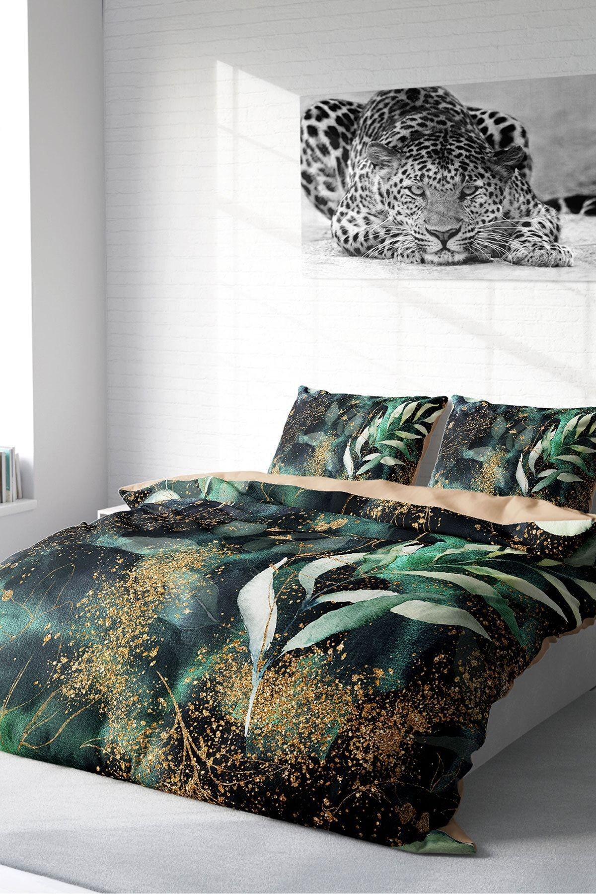 Floral Watercolor 3d Pamuk Saten Çift Kişilik Nevresim Takımı