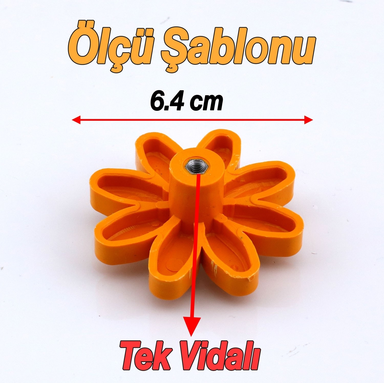 Plastik Papatya Kulp 10 Adet Turuncu Mobilya Çoçuk Odası Kız Erkek Dolap Kapak Kulpu Çekmece Kulbu