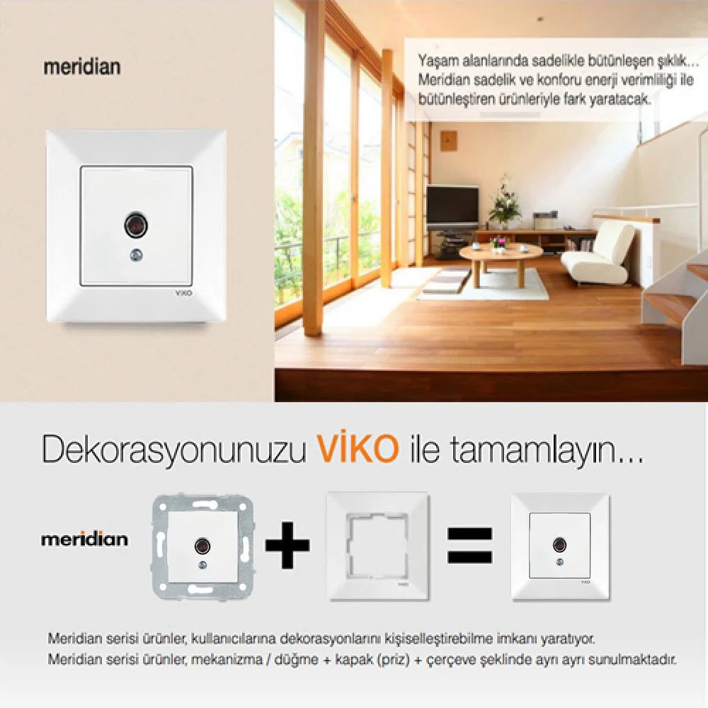 9096 7037 Karre/meridian Beyaz Müzik Yayın Prizi