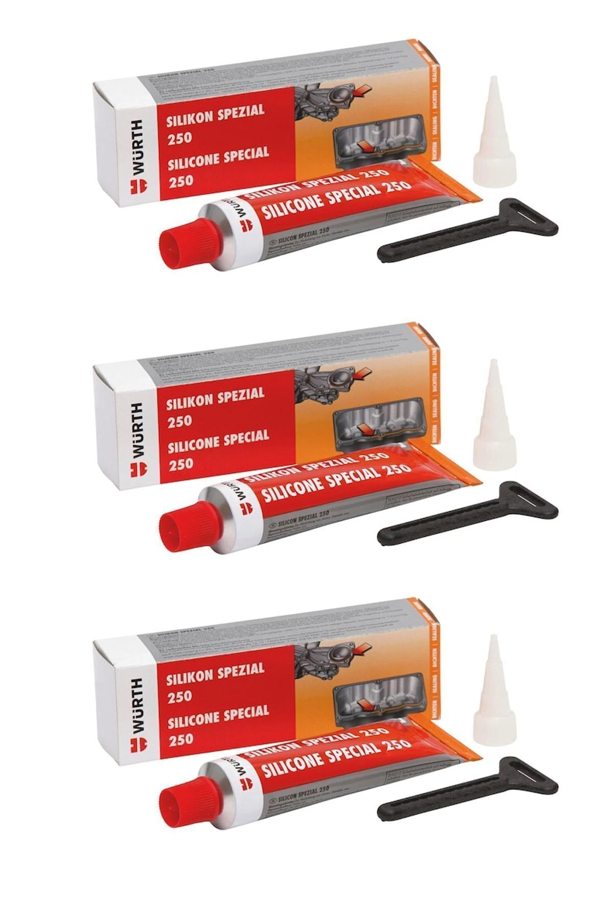 Silikon Sıvı Conta 250c 70 Ml / 3'lü Paket