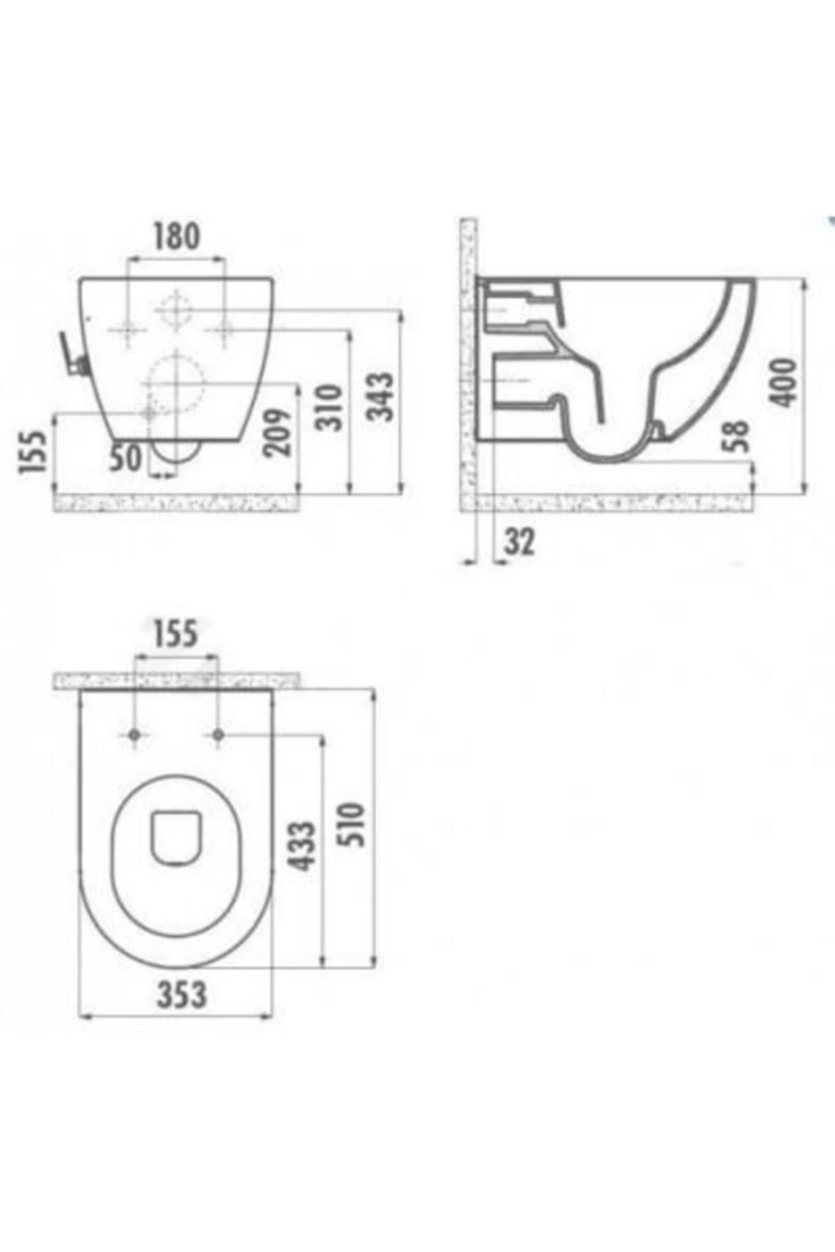 Free Rim-off Kanalsız Asma Klozet Beyaz Fe322 + Nkp Slim Yavaş Kapaklı