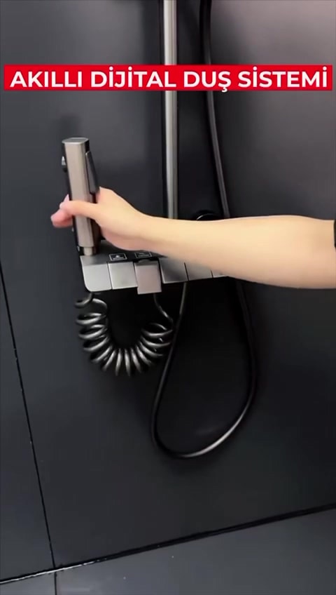 Dijital Led Göstergeli Piyano Tuşlu Termostatik Banyo Batarya Duş Sistemi