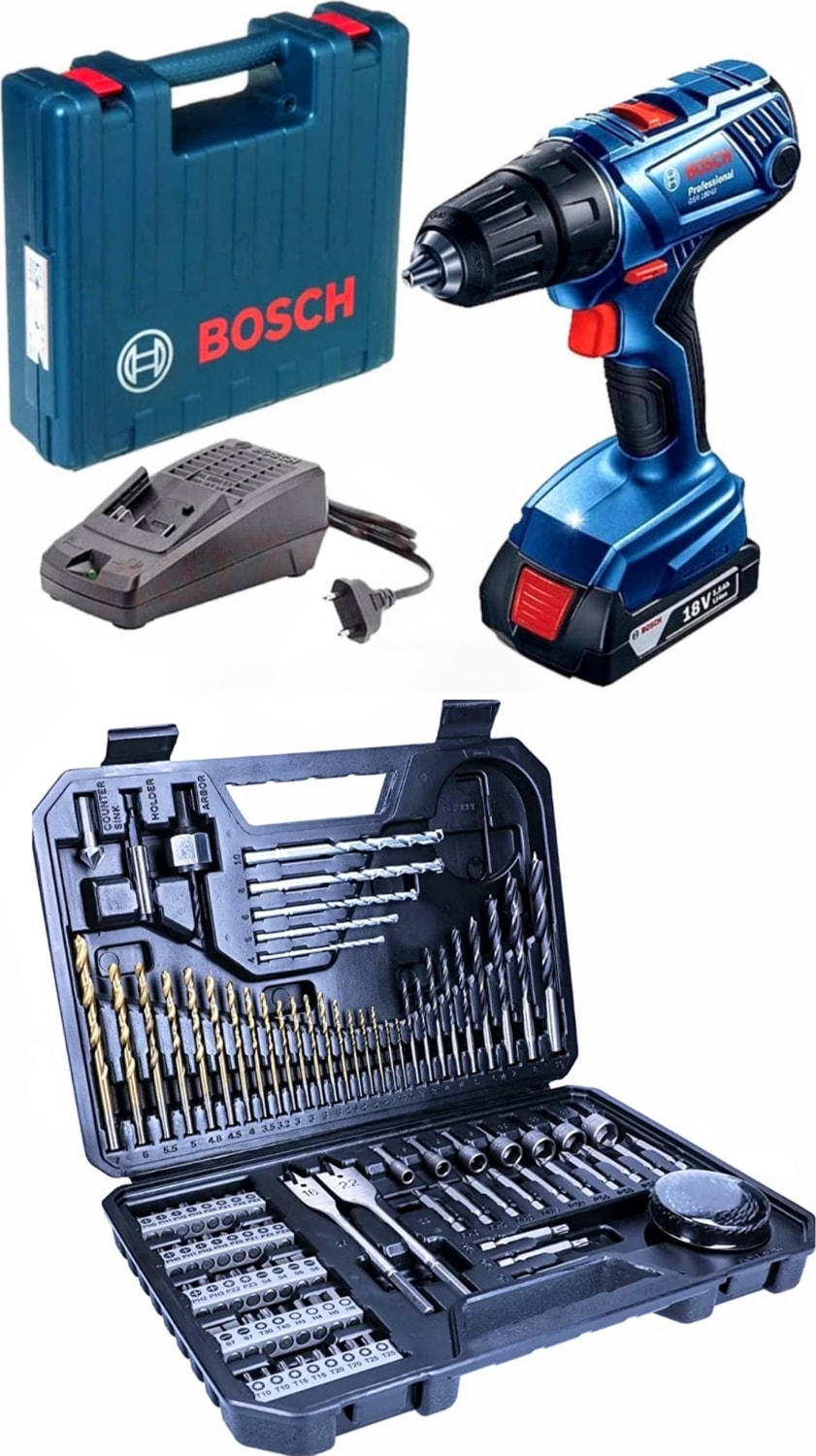 BOSCH Gsr 180 Li (Tek Batarya) ve  103 Parça Aksesuar Seti