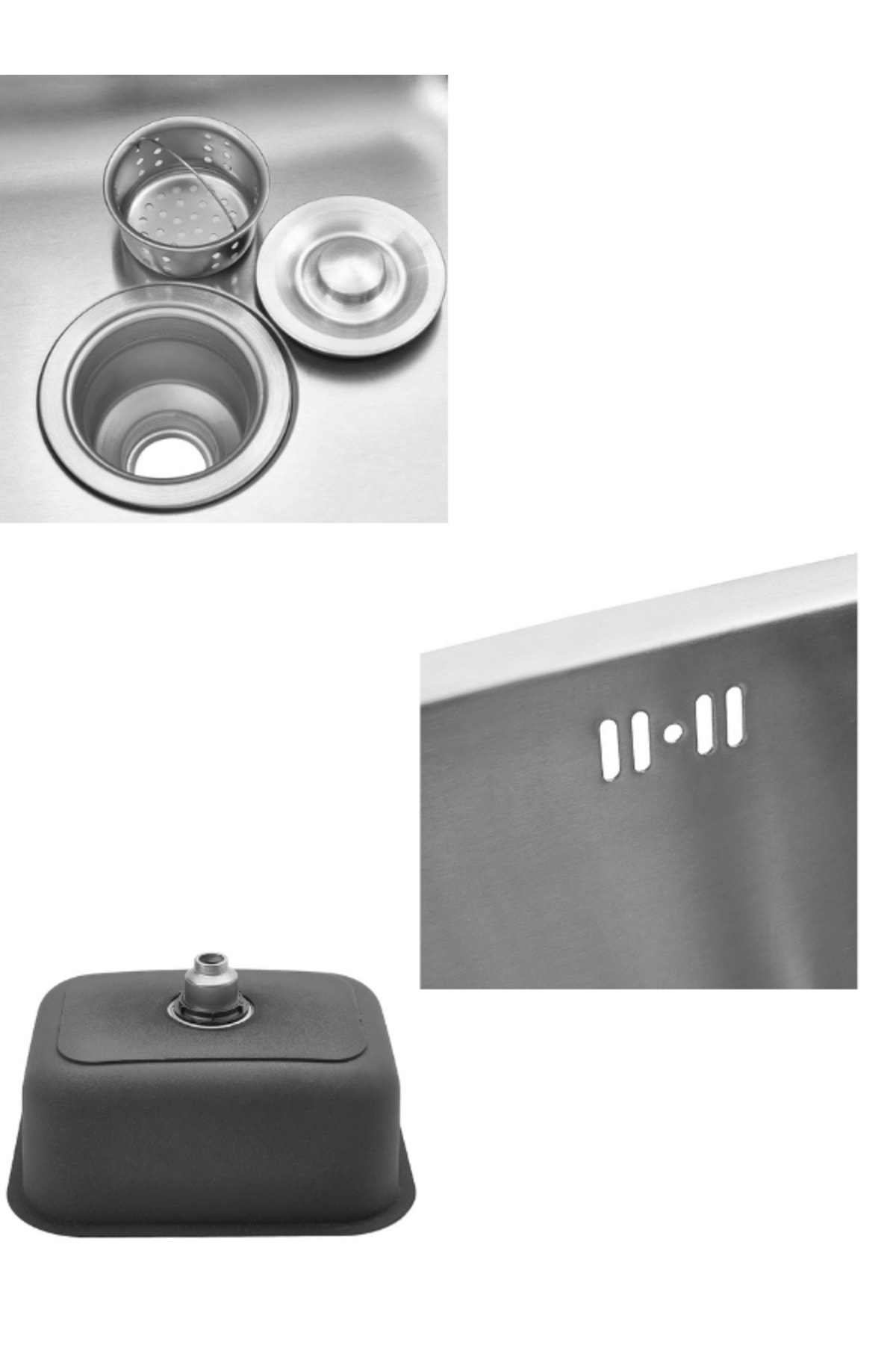 Elite Paslanmaz Çelik Mutfak Evyesi -48x38 Cm Mutfak Eviyesi Sifon Seti Dahil