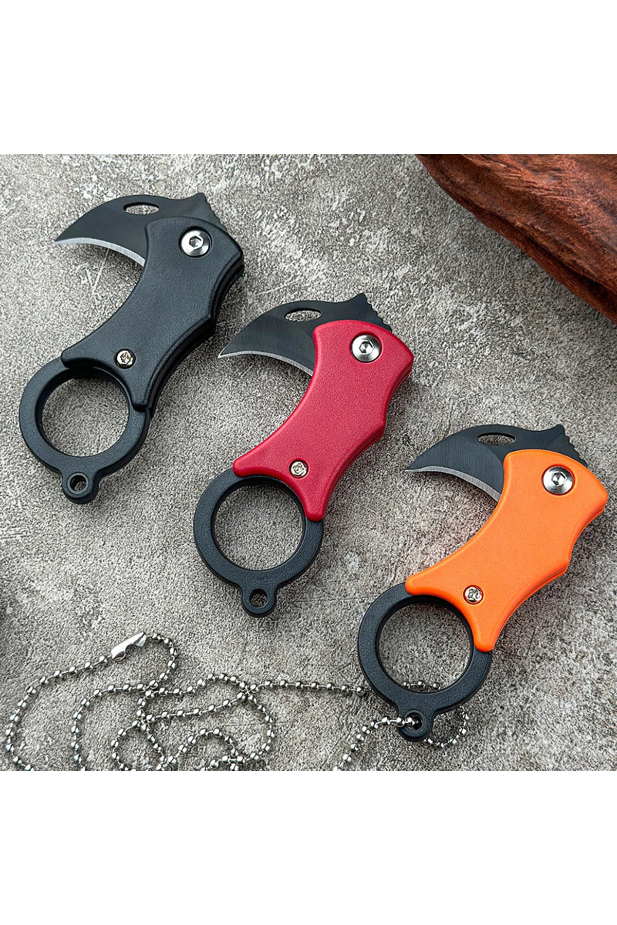 Paslanmaz Çelik Taşınabilir Katlanabilir Kamp Outdoor Karabina Çakı & Bıçak-Falçata