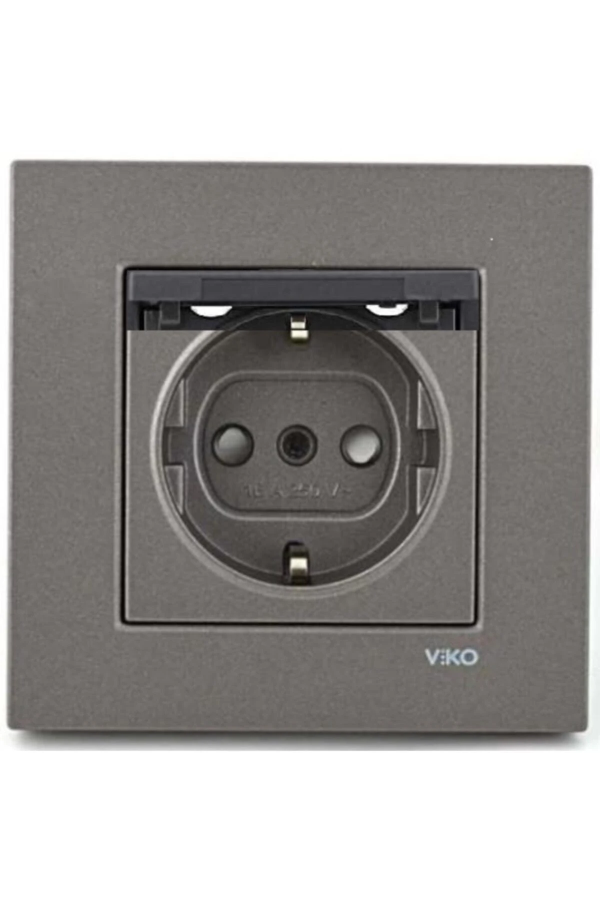 Antrasit Artline Novella Kapaklı Topraklı Çerçeveli Priz