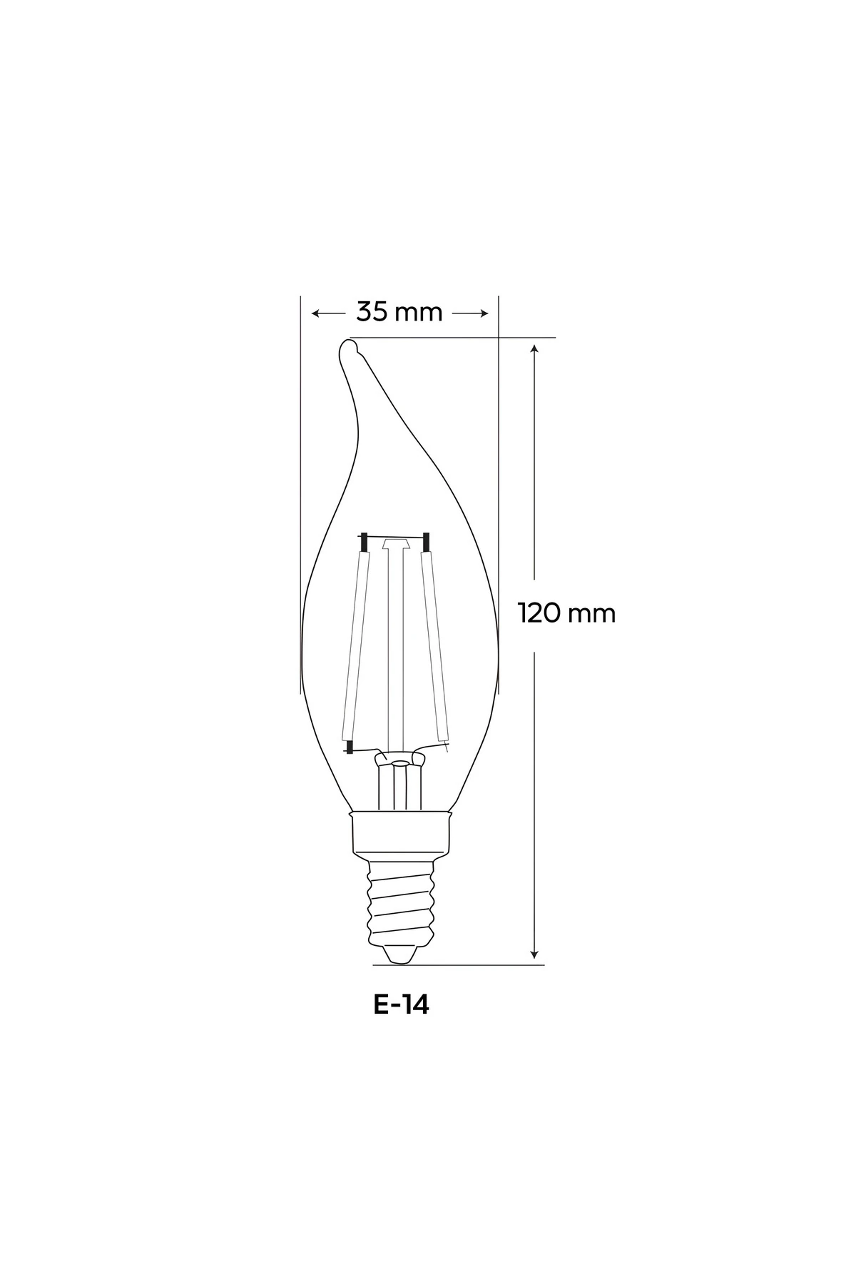 Ct-4281 - 4w Amber | Led Filament Buji Rustik Ampul - E14