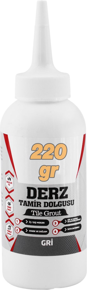 Gri Renk (220 Gr) Hazır Derz Dolgu Fayans Seramik Mermer Yer Duvar Için Tamir Derz Yenileme Dolgusu