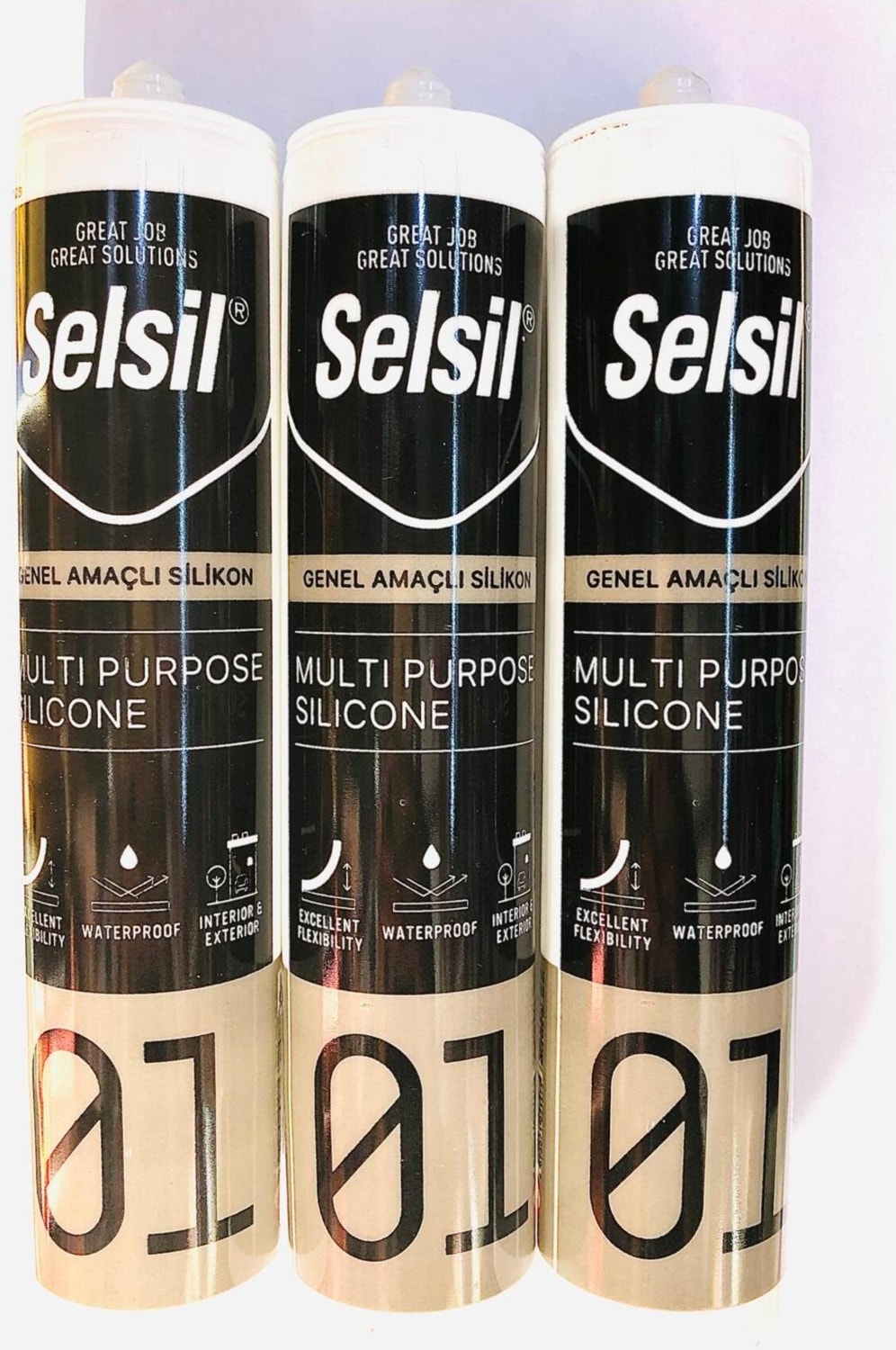 Genel Amaçlı Silikon Şeffaf 3 Adet 280 gr (Şeffaf)
