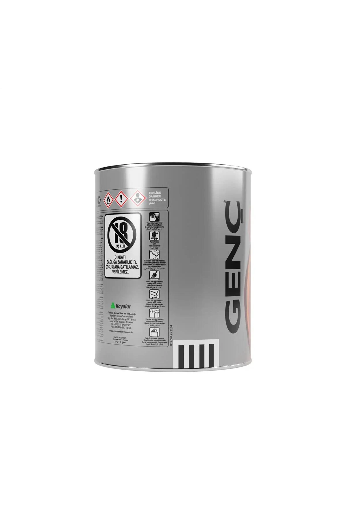 Sentetik Parlak Ahşap Metal Boyası 7400 Gümüş 0.75 L