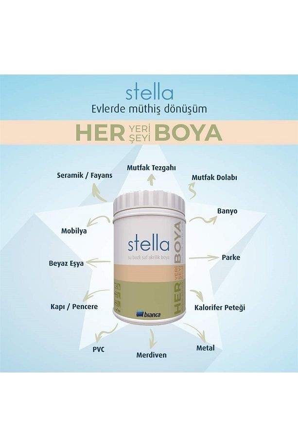 Stella Su Bazlı Saf Akrilik Boya 1 Lt Renk ( 0207 )