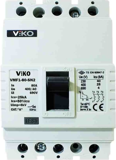 3X100 Amper 25KA Sabit Kompakt Şalter VMF1-100-SN2