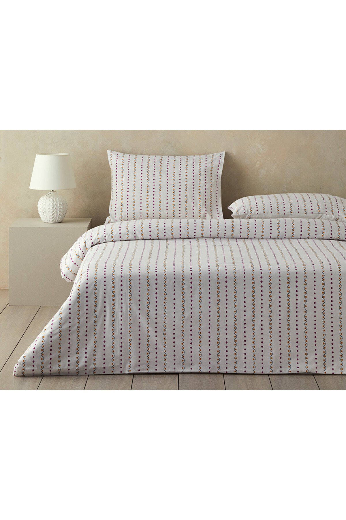 Folk Blossom King Size Nevresim Seti Fuşya