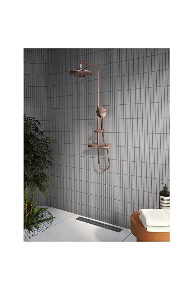 Aquaheat Bliss 240 A4720526 2f Termostatik Duş Sistemi, Bakır