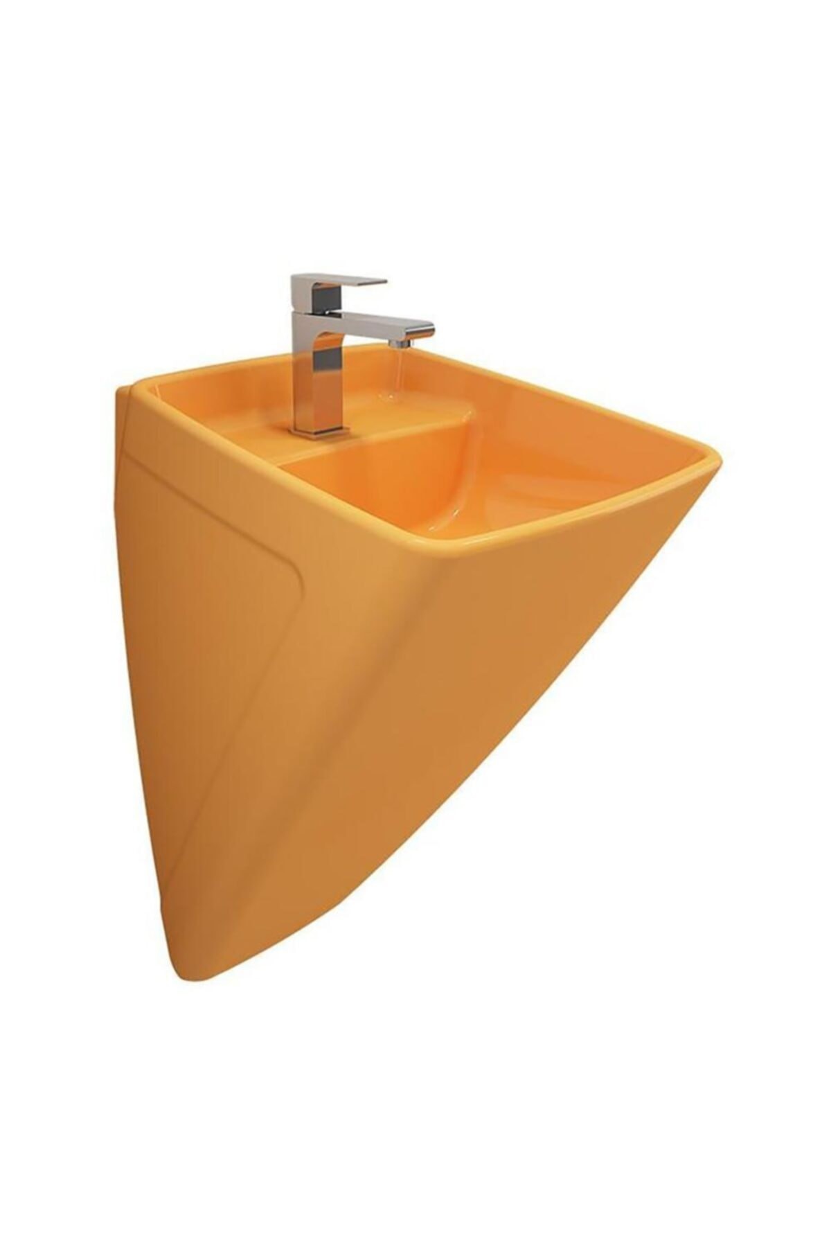 Firenze Asma Monoblok Lavabo, 48 Cm, Parlak Mandalina Sarısı 1082-021-0126