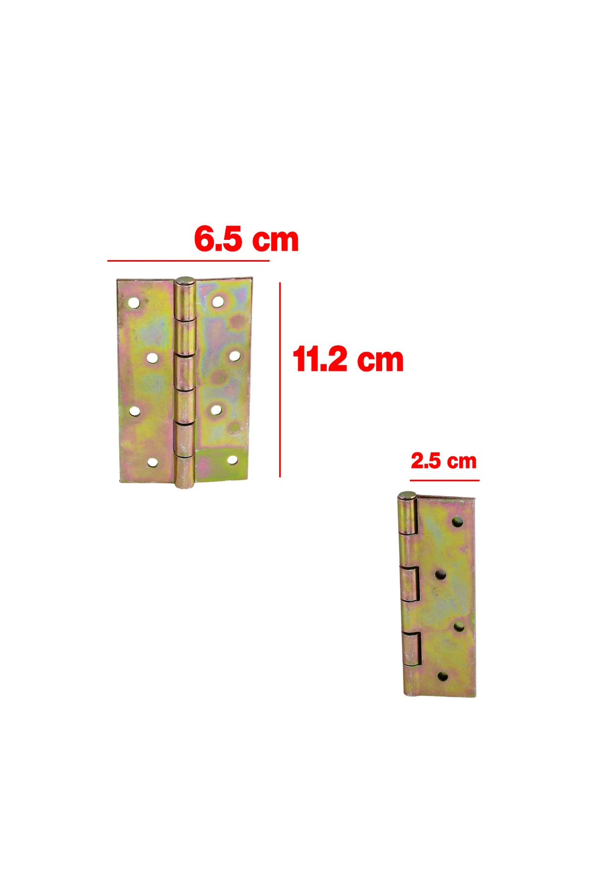 İki Kanatlı Metal Yaprak Menteşe (2 Adet) Prinç Sarı (No:5) Mobilya Pencere Kapı Dolap PVC Menteşesi