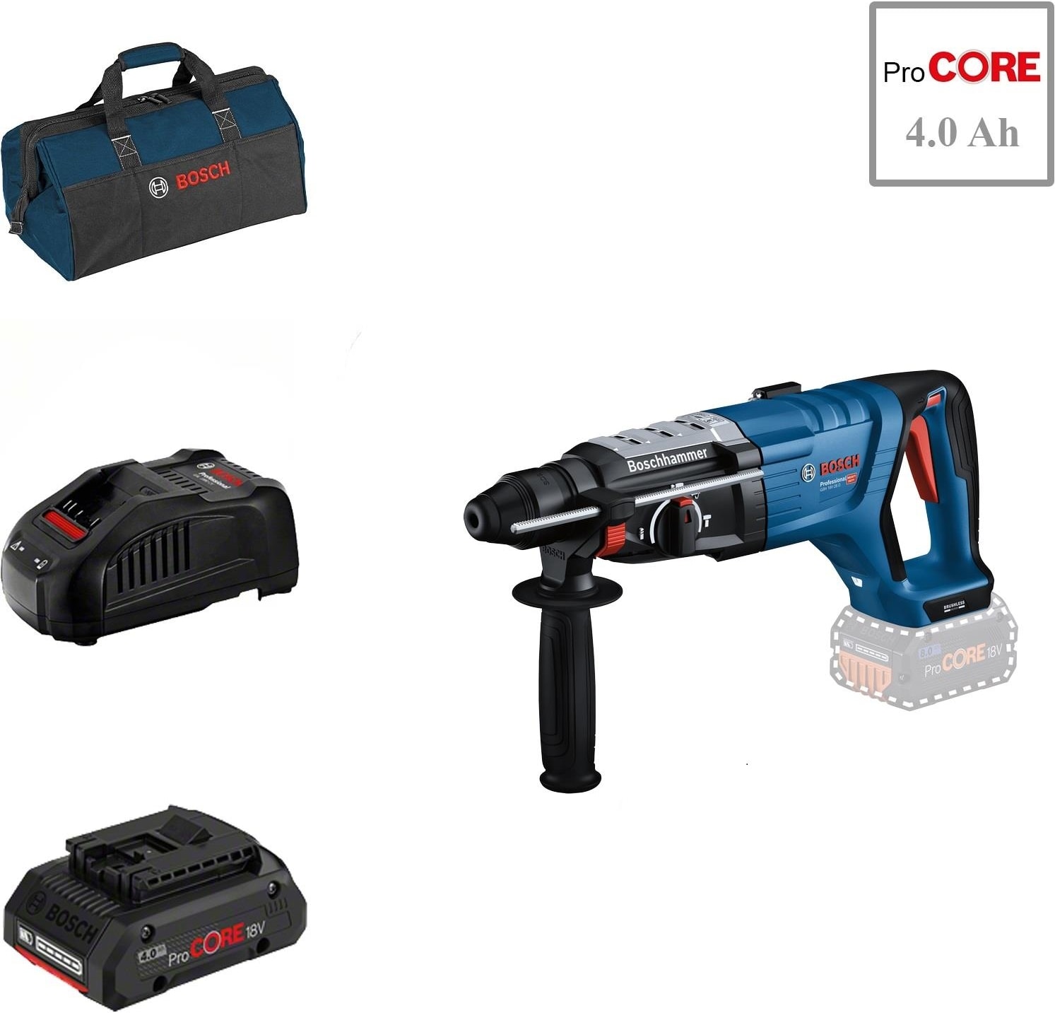 BOSCH Gbh 18V-28 D 1x4 Ah Procore Akülü Sds-Plus Kırıcı Delici