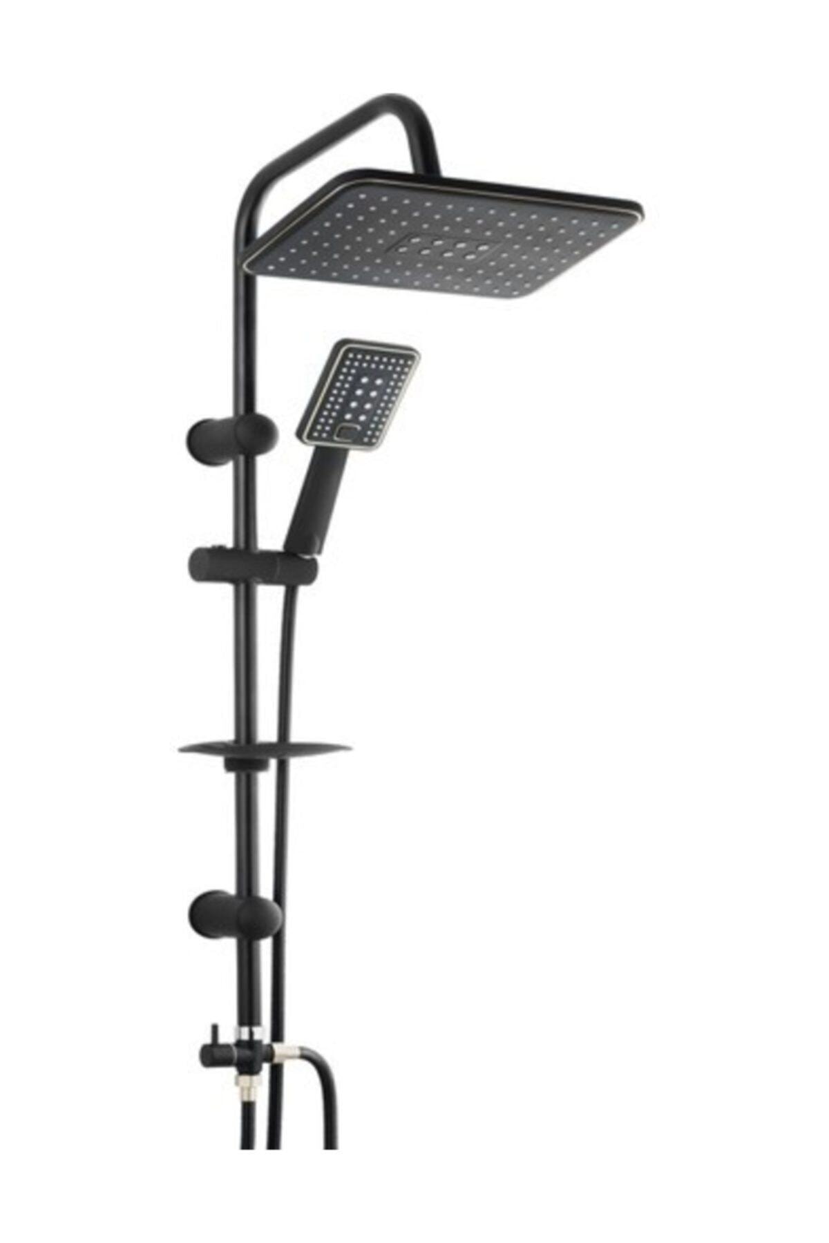 Zion Kopenhag Siyah Robot Duş Seti, Tepe Yağmurlama Siyah Duş Setiye