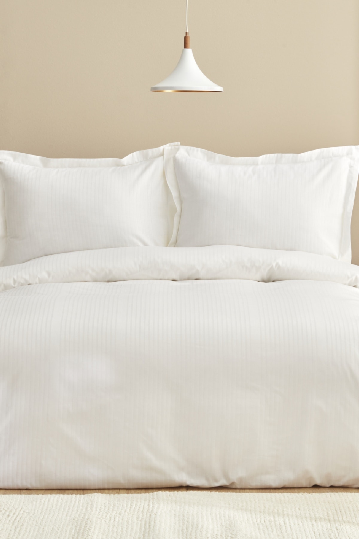Uniq %100 Pamuk Saten King Size Nevresim Takımı Beyaz
