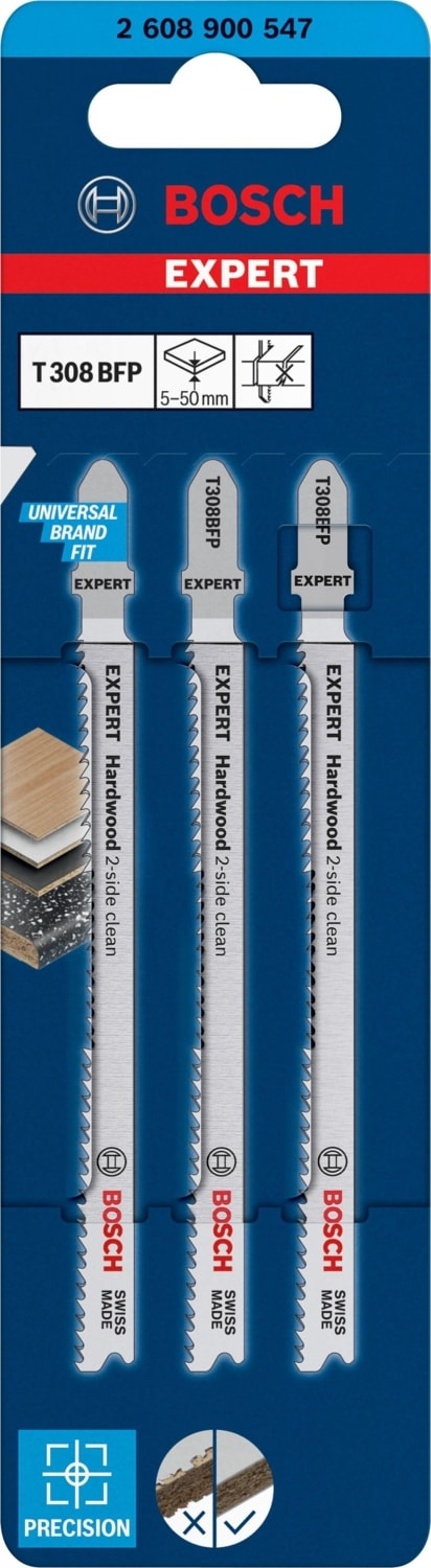 BOSCH Expert T 308 Bfp 3'lü Sert Ahşap Dekupaj Bıçağı 2608900547
