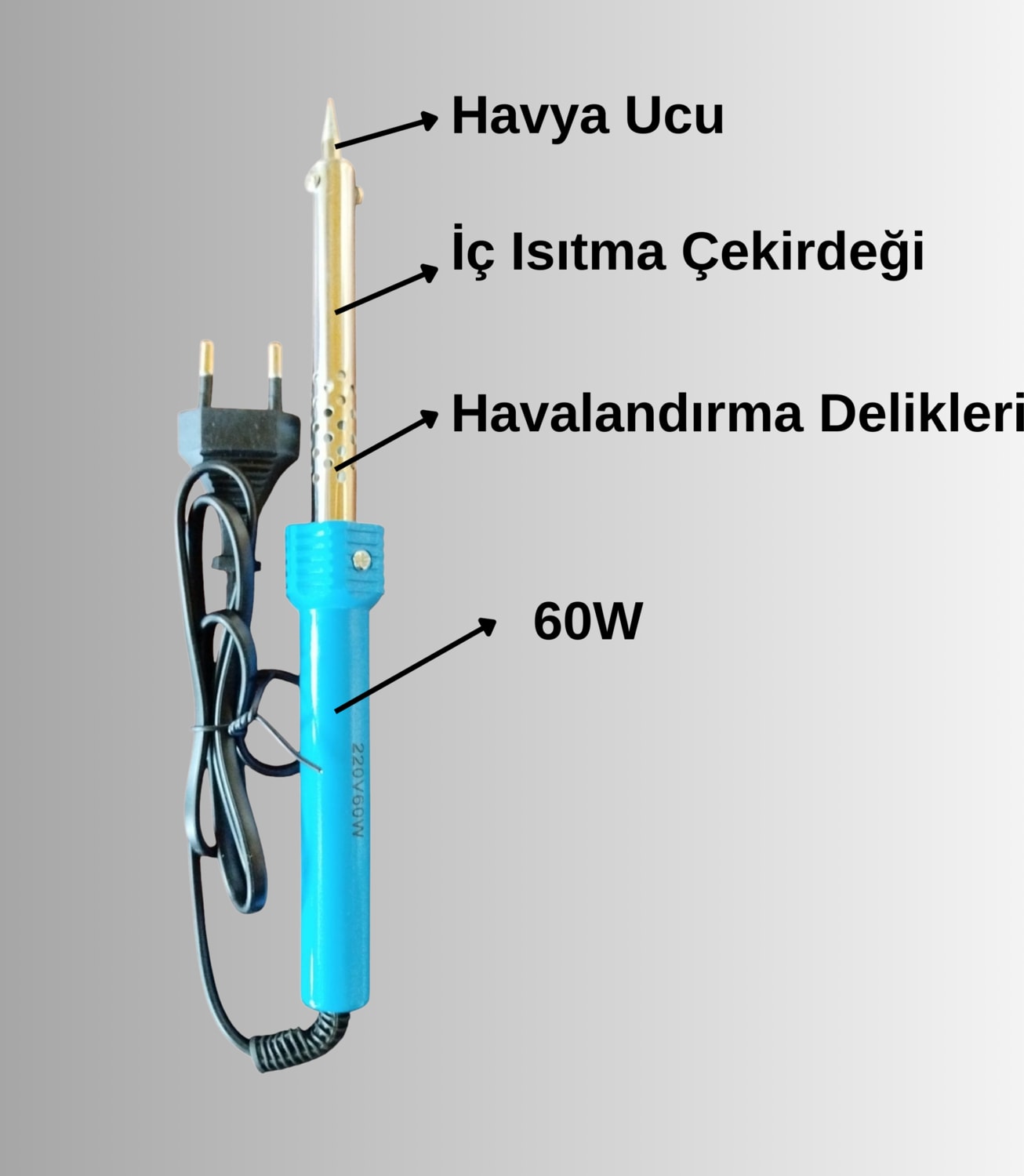 4'lü Lehim Makinesı Seti 60W Havya Kalemi Tel Lehim Pastası Elektrik Bandı