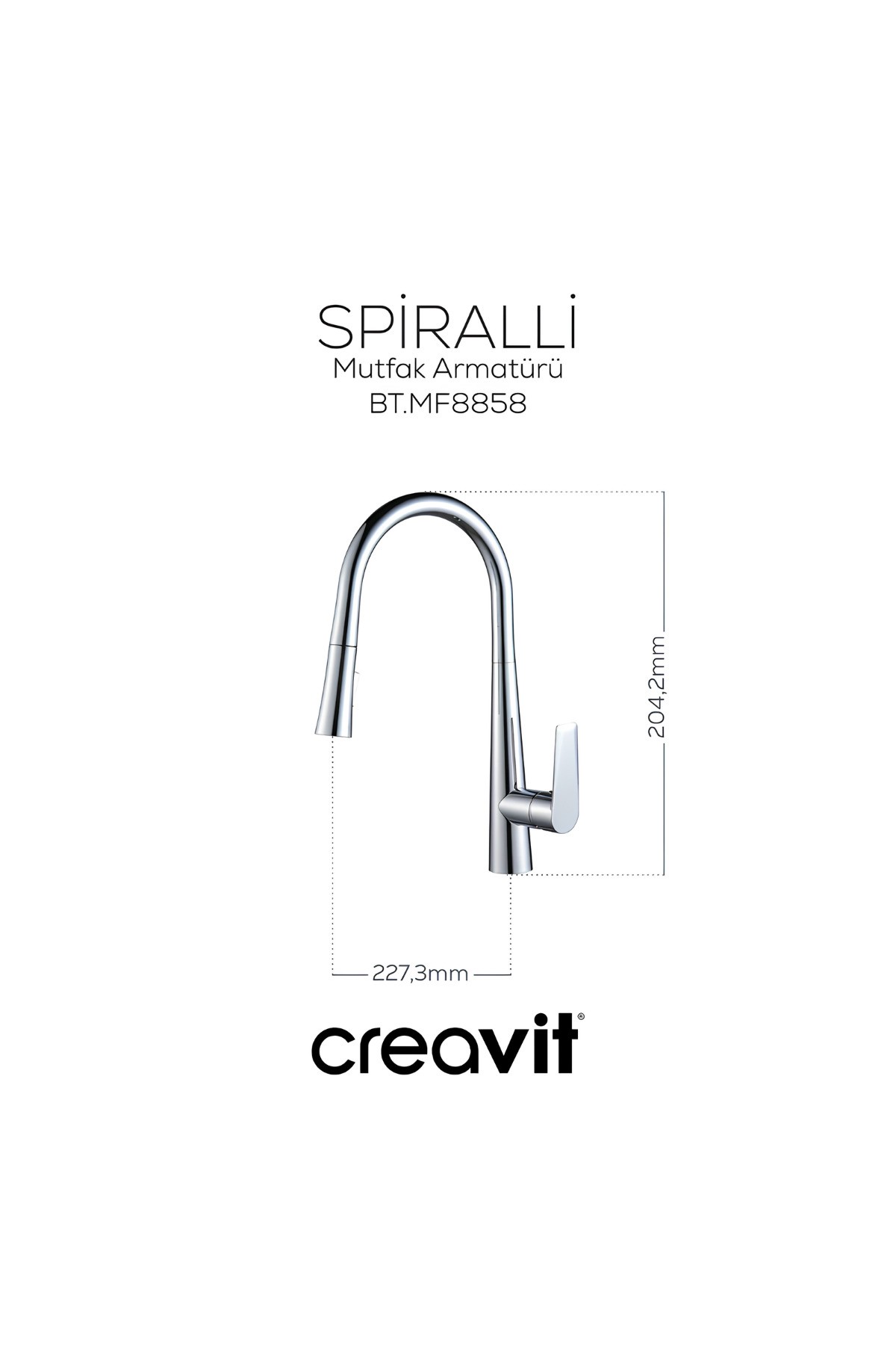 Spiralli Krom Mutfak Bataryası MF8858