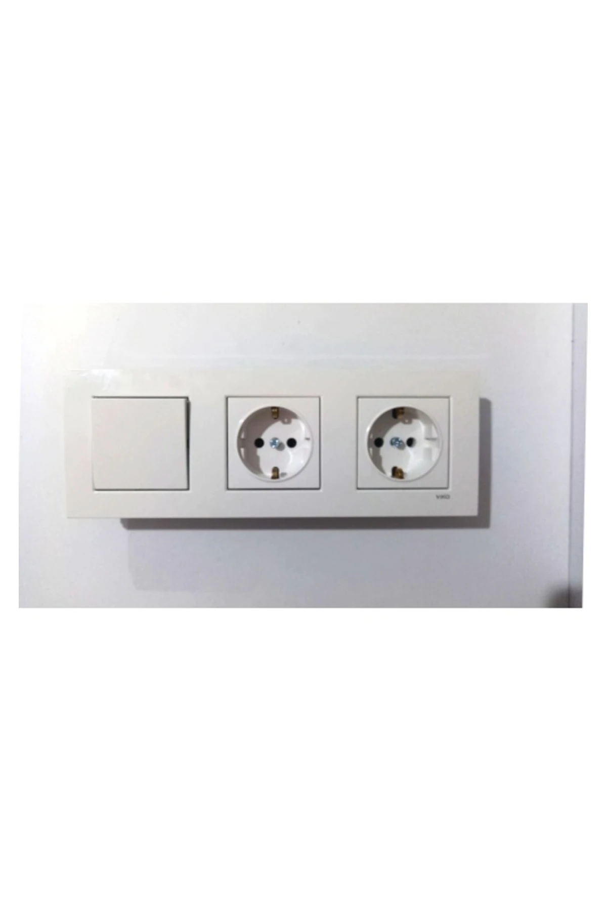 Viko Karre Beyaz 3lü Set Anahtar Topraklı Priz Topraklı Priz