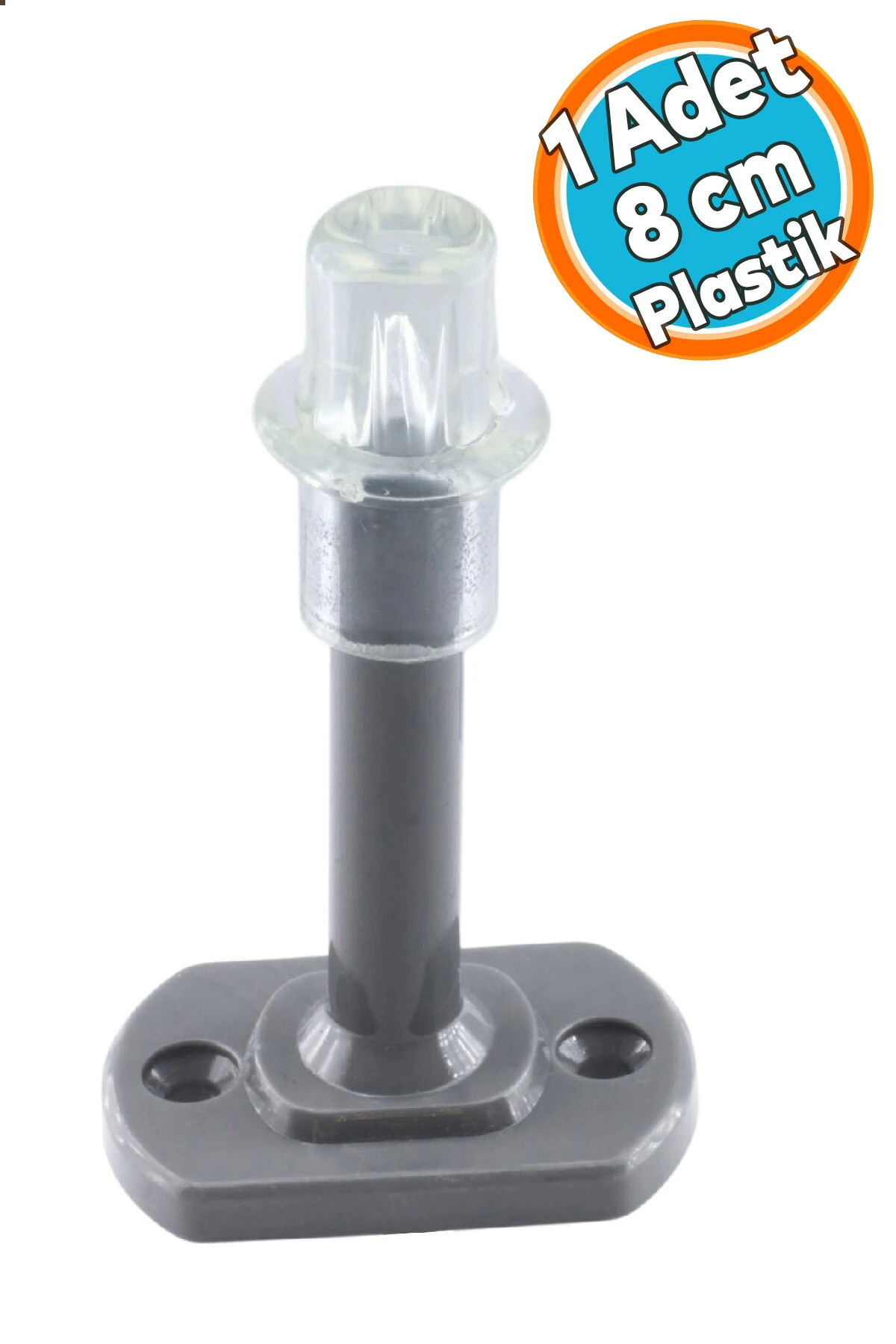 Plastik Stoper Kapı Pencere Arkası Gri Renk Tampon 8 CM Vidalı Duvar Koruyucu Silikon 1 Adet