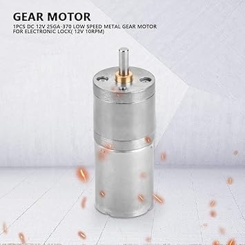 Dc 12V Elektrikli Dişli Motor, Yüksek Tork Azaltma Dişli Motor, Elektrikli Kilit Robotu Için Elektrikli Perde 12V 25MM Dış Çap (12V 500RPM)