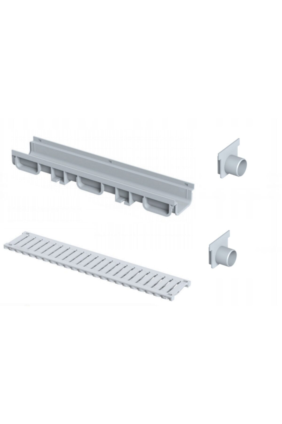 130 X 500 mm Drenaj Kanalı Izgara Tapa (1 ADET İZGARA 1 ADET KANAL 2 ADET KANAL TAPA)
