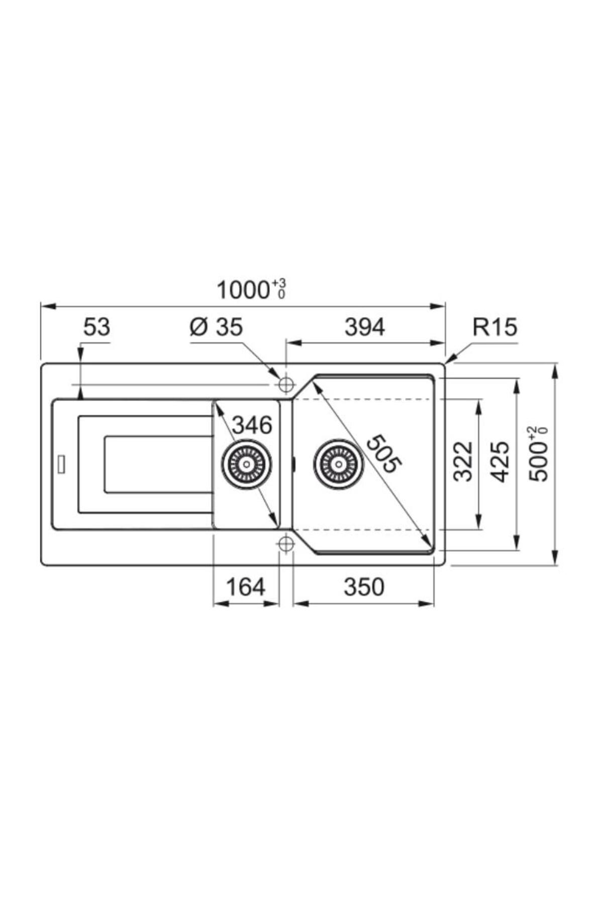 Ubg 651-100 Oyster 1.5 Gözlü Granit Eviye